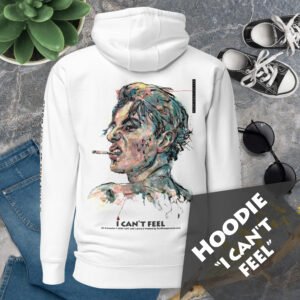 Graphic Hoodie “I CAN'T FEEL” — Premium Wearable Art, Minimalist Aesthetic Streetwear Tee, No Fuss Instant Contemporary Art Experience