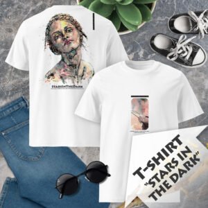 Graphic T-Shirt “Stars In The Dark — Premium Wearable Art, Minimat Aesthetic Streetwear Tee, No Fuss Instant Contemporary Art Experience